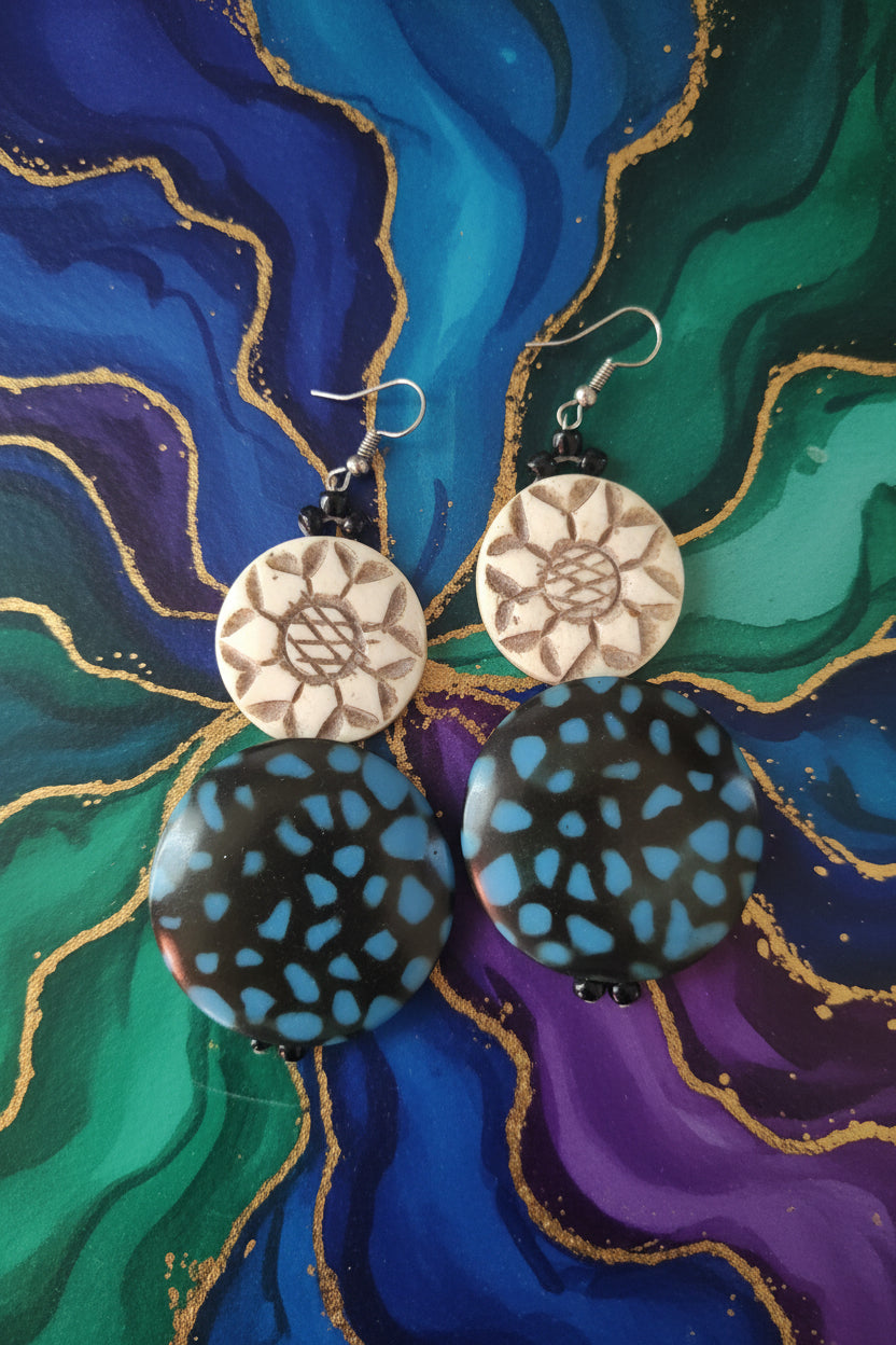 African Round Earrings